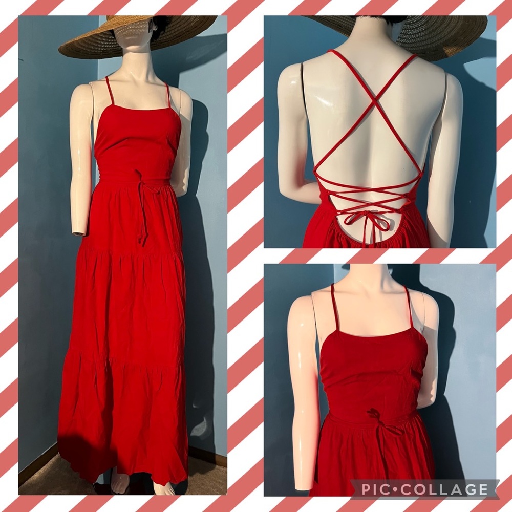 RED STRAPPY MAXI DRESS💃🏽
